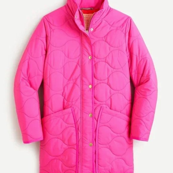 JCrew Woman's Quilted Cocoon Puffer with PrimaLoft Pink XS - Picture 1 of 7